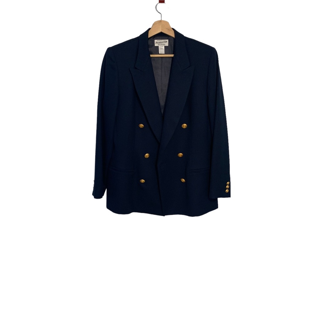 Pendleton 100% Virgin Wool Navy Blazer with Gold Buttons